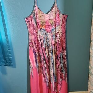 Pink Boho  Maxi Dress